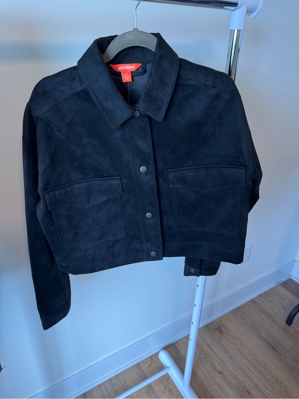 Joe Fresh Snap Button Faux Suede Crop Jacket Size Large NEW WITH TAGS - Picture 1 of 9
